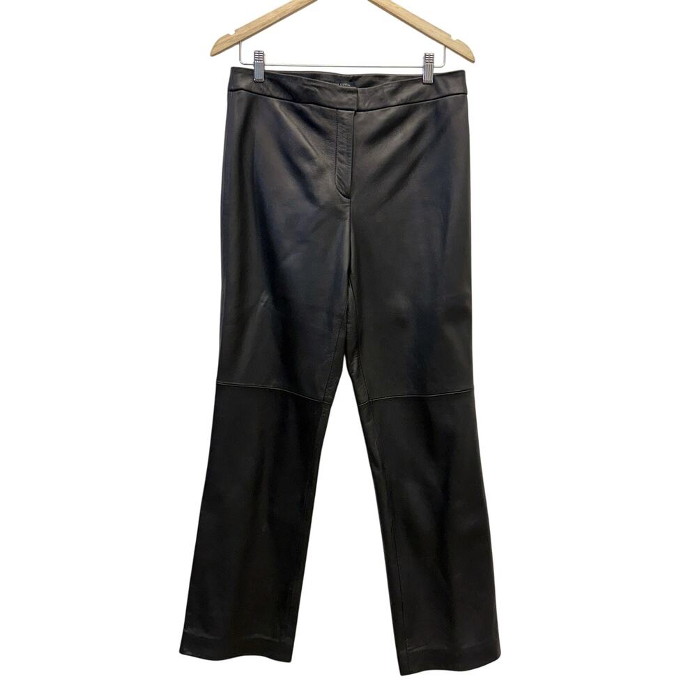 Black Leather Pants High Rise Wide Leg Bootcut Leather Pants Size 8 (30x31)